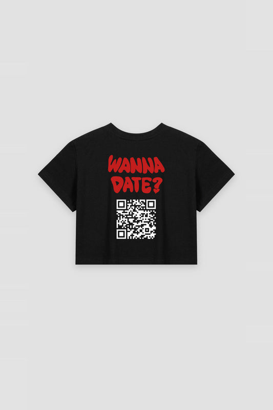 Wanna Date? QR Crop Top