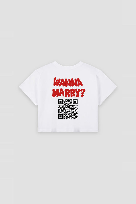 Wanna Marry? QR Crop Top