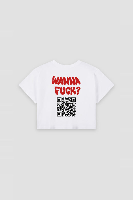 Wanna Fuck? QR Crop Top