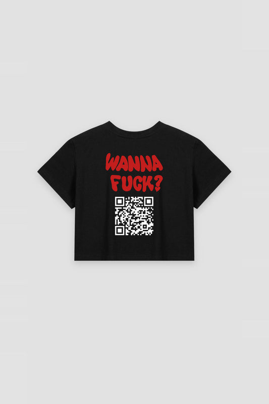 Wanna Fuck? QR Crop Top