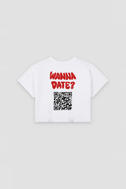 Wanna Date? QR Crop Top